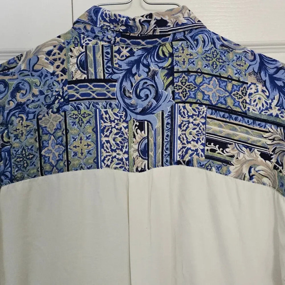 Vintage Maren Funky printed Blue White Blouse. - Picture 6 of 7
